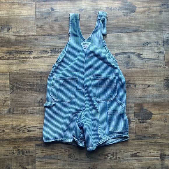 Oshkosh B’Gosh Vintage Baby Boy Blue and White Striped Shortalls Size 3t - Picture 6 of 7